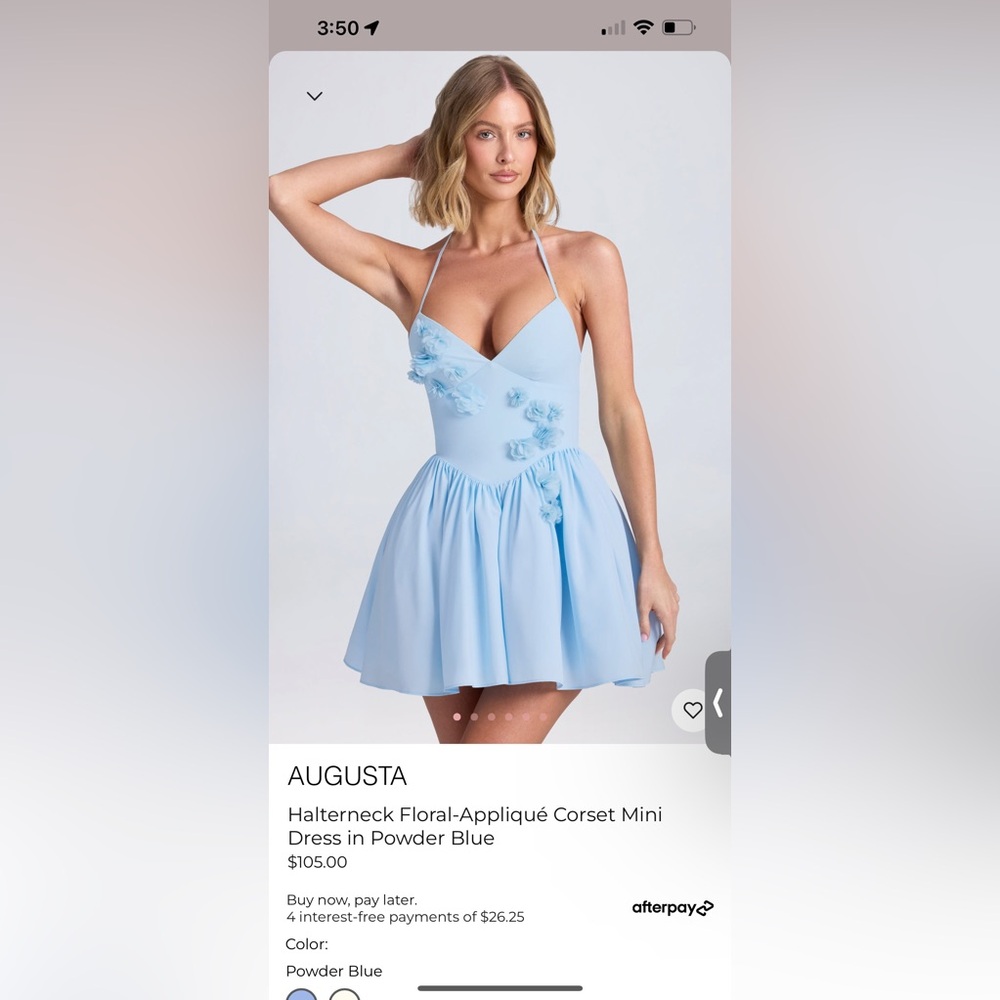 Baby blue oh Polly halter top dress